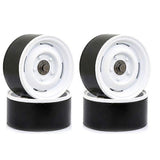 4Pcs Metal 1.9 Beadlock Wheel Rim Hub for 1/10 RC Crawler Car Axial SCX10 90046 TRX4 D90 Redcat,White