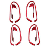 4PC Red Carbon Inner Door Handle Sticker Trim for 2006-2011 8Th