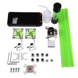 DIY 240mm Heat Sink CPU Water Block Pump Reservoir LED Fan Compputer Water Cooling Kit