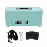 Insulin Cooler Case Rapid Cooling Display Screen Large Capacity Portable Insulin Cooler Travel Box Green