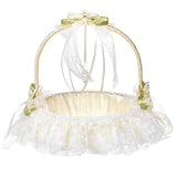 1pc Wedding Flower Basket Rose Lace Flower Basket Delicate Flower Girl Basket