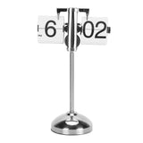 Digital Flip Clock 304 Stainless Steel Telescopic Pull Rod Anti Slip Battery Powered Mechanical Auto Page Turning Desk Clock for Living Room Office W