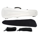 Violin Box Carbon Fiber Lightweight Portable Hard Violin Case Replacement with Hygrometer Straps White