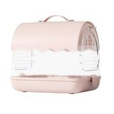 (Leather pink) 1Set Canaries Bird Cages House Parrots Travels Cage Transparents Birdcage Watching Cage Bird Lover Accessories