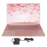 Laptop 15.6in for Intel N5095CPU 16GB RAM Fingerprint Keypad Backlit Keyboard Pink Portable Laptop for Win 11