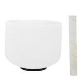 8inch Note B Frosted Quartz Crystal Singing Bowl Meditation Musical Instrument BowlWhite