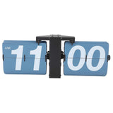 Flip Clock PVC Stainless Steel Battery Powered Retro Mechanical Digital Automatic Flip Down Desk Clock for Living Room Bedroom Office Black and Blue