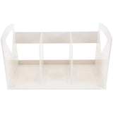 Simple Three Lattice Bookshelf Creative Practical Portable Storage Bookshelf for School Office Home (White, Large Size)