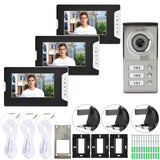 Apartment 3 Units Wired Video Door Phone o Visual Doorbell Intercom Entry System