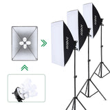 Professional Photography Lighting Kit - 12x 45W Bulbs, Softbox, Stands & Backdrops