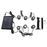 6 in 1 Solar Pond Light 5V IP68 Water Resistant Colorful Submersible Underwater LED Lights Landscape Spotlight for Fountain Fish Tank