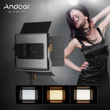 Dimmable Bi-Color LED Video Light Kit with U-Bracket & Stand for Studio & Outdoor Use