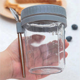4PCS Overnight Oats Containers with Spoons with Measurement Marks