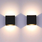 Pack Of 2 Led Wall Lamps - (black) Modern 6w Aluminum Wall Lamp, Suitable For Living Room, Bedroom, Bathroom And Kitchen, Warm White Light.