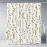 (Package 6) Bathroom Shower Curtain, Waterproof Fabric Bathroom Curtain With Weighted Hem - Black And White