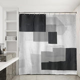 (Package 1) Bathroom Shower Curtain, Waterproof Fabric Bathroom Curtain With Weighted Hem - Black And White