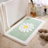 (mint green) Bathroom Rug Mat, White Flower Bathroom Rug, Fluffy Soft Ultra-fine Fiber Carpet, Non-slip Bath Mat, Machine Washable Plush Mat -40cm  60cm, Gray