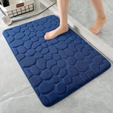 (Navy blue) Pebble Bathroom Floor Mat Bathroom Water Absorbent Doormat Toilet Quick Drying Non-slip Doormat 40x60cm, Dark Gray