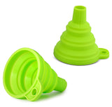 Kitchen Funnel, 2 Piece Collapsible Filling Funnel, Mini Flexible Silicone Funnel For Liquid, Jam, Beans, Car, Flat Funnel - 2 Pieces Liquid Or Dry In