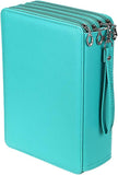 (green) Leather 200 Inserts Extra Large Capacity Multi-layer Student Crayon Case Storage Bag Bag Holder Stationery Organizer (without Pens) Purple