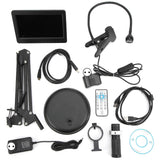 USB Digital Microscope 1080P Adjustable LED Lights USB Digital Microscope Recorder with 7in LCD Display AC100240VEU Plug