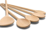 Set Of 5 Wooden Spoons, 25-35 Cm Long, Wooden Spoons, Various Sizes