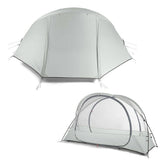 (Coffee) 1 Person Tent Lightweight Backpacking Tent Double-layer Can Use with Elevated Sleeping Platform Camp Bed for 4 Season