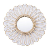 Hanging Wall Mirror Rattan Innovative Art Decor Flower Makeup Dressing Mirrors for Living Room Bedroom Bathroom