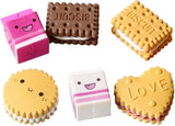 Box Of 6 Cute Kawaii Milk Cookies Cookie Erasers School Stationery Ideas Gift For Kids Children Students