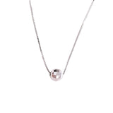 (silvery) 925 Silber Transit Perlenkette Weibliche Facettierte Perle Laserkugel Anhnger 18k Halskette