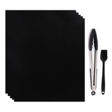 Set Of 5 Reusable Baking Mats, Clean And Durable, Clips + Mats