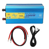 1000W Pure Sine Wave UPS Inverter 2000W Peaking 5V 2.1A USB Port Stable LCD Car Inverter EU Plug AC230V