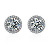 Diamant-ohrstecker Damen Runde Volldiamant-ohrstecker Kleine Geschenk-ohrringe Ohrringe