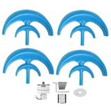 Wind Turbine Kit 800W 4 Blade Generator AC Motor Solar System Lantern Type DoubleLayer Blue(24V )
