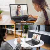 (Black) 10.1'' Laptop Android 12.0 Computer Quad Core Powered Netbook with WiFi Webcam