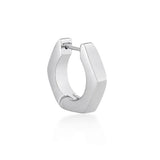 Stainless Steel Hexagon Single Hoop Earring with Yellow Gold or Black Ion Plating 4 mm Wide Hinged Hoop by