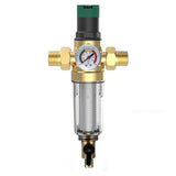 Backwash Filter with Pressure Regulator and Pressure Gauge, 3/4 Inch House Connection, Reusable Pressure Regulator