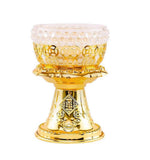 1pair 9cm Glass Crystal Candlestick Butter Lamp Holder Lamp Holder Base Lamp Holder
