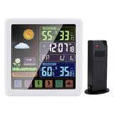 6.1 Inch Color Display Thermometer Hygrometer With Sensor 24-hour Clock White