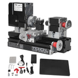 12VDC 60W 12000RPM High Power Micro Lathe Machine Metal Rotating Lathe with Drill Chuck 100240VAU Plug