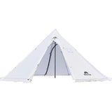 (White) 5-8 People Tipi Hot Tent with Stove Jack Camping Pyramid Teepee Tent for Camping Backpacking Hiking
