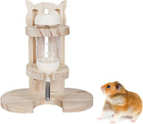 Small Animal Water Dispenser, Automatic Bottle Dispenser, Hamster Water Dispenser With Adjustable Wooden Stand For Dwarf Hamsters, Golden Hamsters, Co
