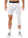Men One Leg Leggings Fitness Pants For Basketball Side Pockets Fitness Training Single Leg Tights Multiple Sizes Available