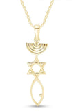 Messianic Seal Pendant Necklace in 14k Gold Over Sterling Silver Ref: 9628