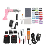 Rug Tufting Starter Kit Battery Powered Cordless Tufting Machine for Home Crafts Carpet Weaving 100240V EU Plug