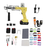 Tufting Gun Starter Kit 2 in 1 Cordless Cut Loop Pile with Tufting Shears Rug Making Set Yellow EU Plug 100240V