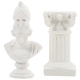 1 Set Exquisite Resin Greek Statue Decor Miniature Greek Figurine Roman Column Resin Statue Greek Statue Resin Sculpture Home Table Decoration