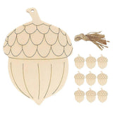 10pcs Diy Wooden Blank Ornaments Unfinished Wood Cutouts For Thanksgiving Fall Crafts Unfinished Wooden Chips Graffiti Wooden Pendants