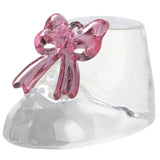 Crystal Baby Shoe With Bow Baby Shower Wedding Decoration Festival Decor Mini Shoe Decor Desk Shoe Statue Indoor Decor Clear Shoe Ornament