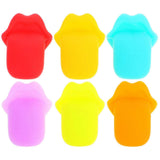 6pcs Silicone Wine Markers Reusable Cup Markers Tongue Shaped Wine Charms